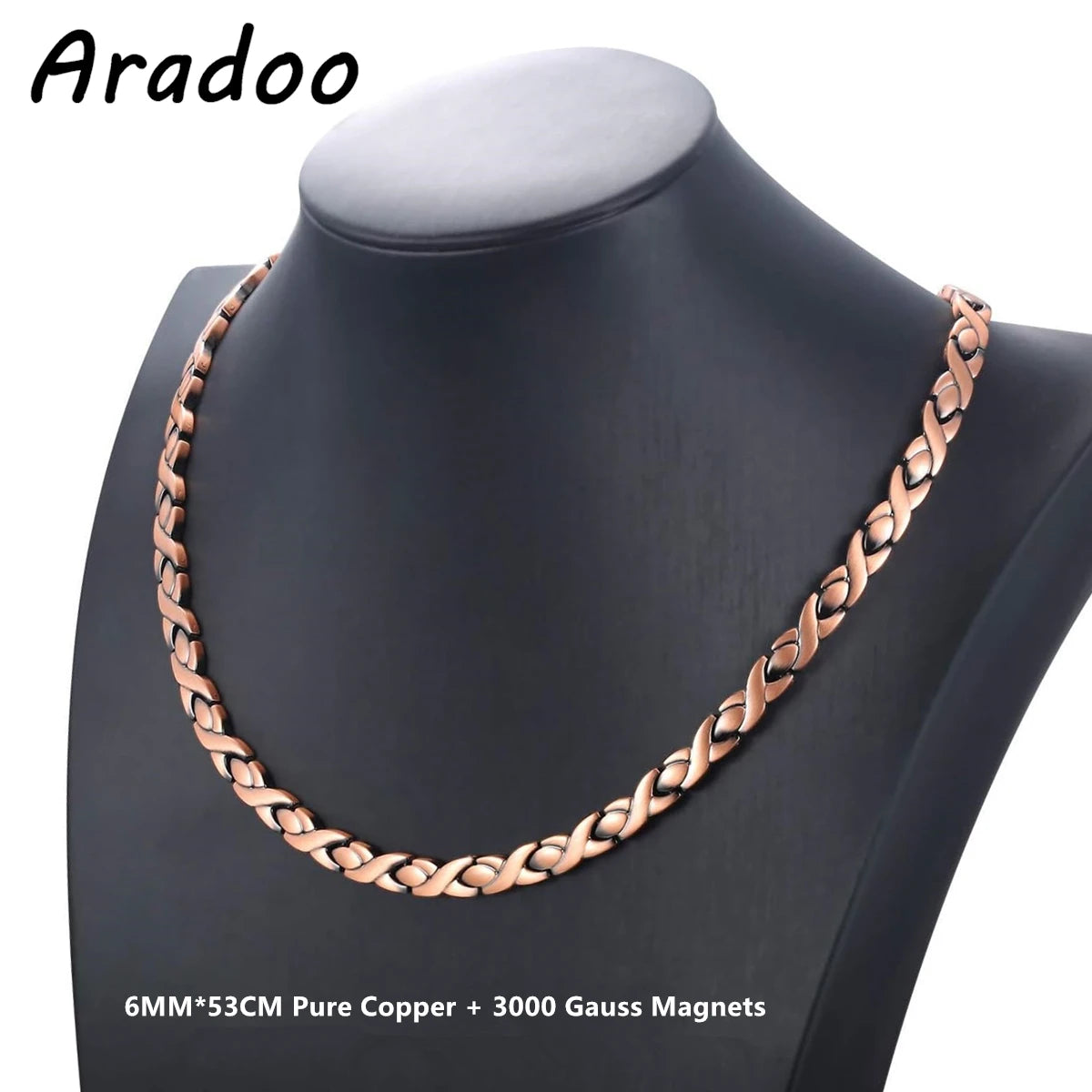 Colar ARADOO Premium em Cobre Puro com Ímãs Ultra Fortes – Estilo Moderno & Energia Natural Joia com design marcante, poder magnético e elegância para o dia a dia