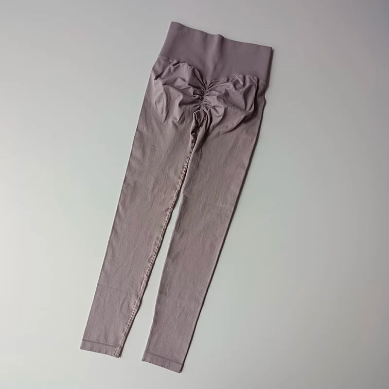 Leggings de Yoga Femininas Sem Costura – Cintura Alta com Efeito Push-Up e Alta Elasticidade