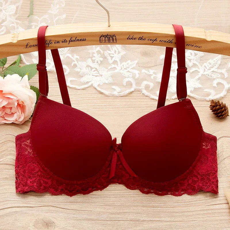 Sutiã Push-Up de Renda Feminino – Lingerie Sexy com Bojo Realçador | Ideal para Seios Pequenos, Confortável
