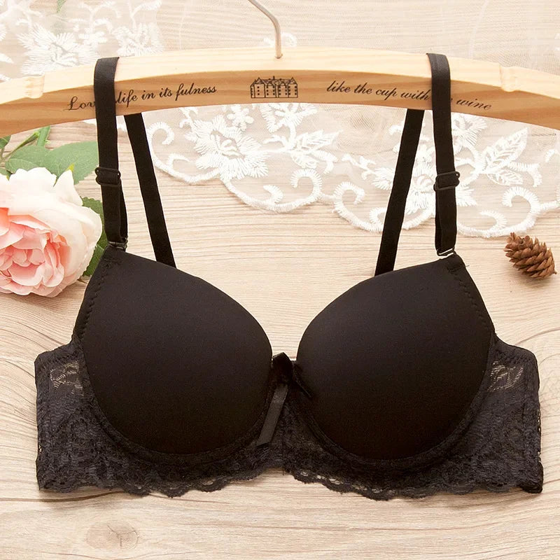Sutiã Push-Up de Renda Feminino – Lingerie Sexy com Bojo Realçador | Ideal para Seios Pequenos, Confortável