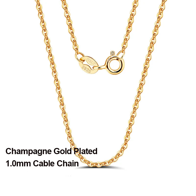 Colar Feminino em Prata 925 com Banho de Ouro Rosa – Corrente Fina Estilo Cable Link | Elegância Minimalista