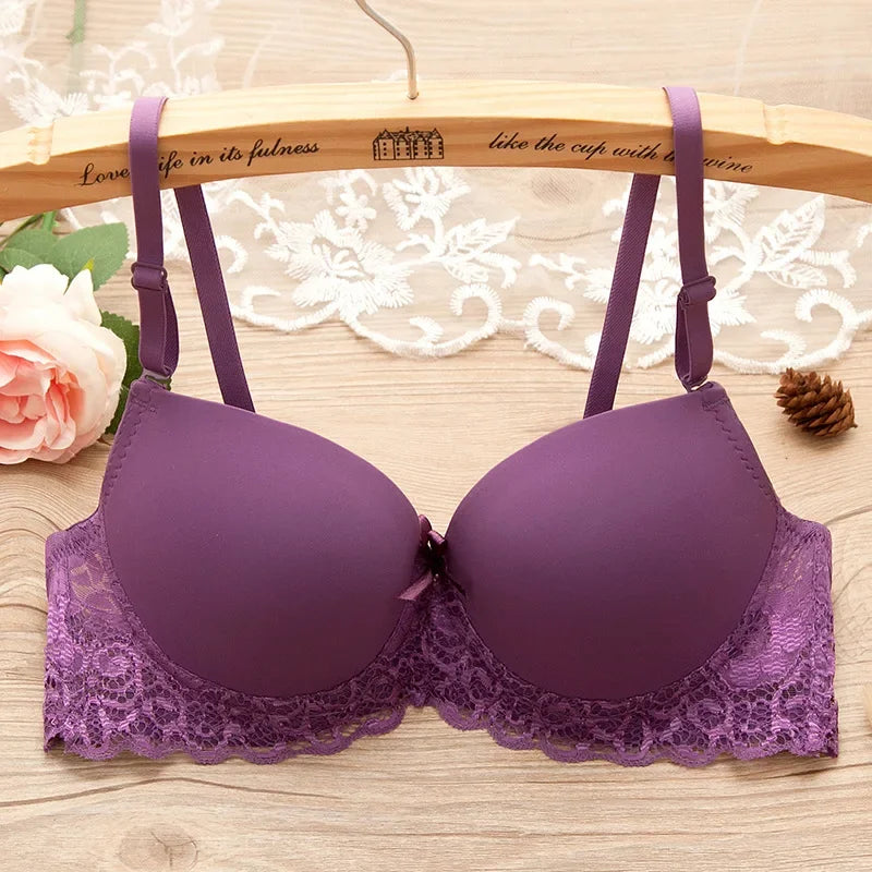 Sutiã Push-Up de Renda Feminino – Lingerie Sexy com Bojo Realçador | Ideal para Seios Pequenos, Confortável