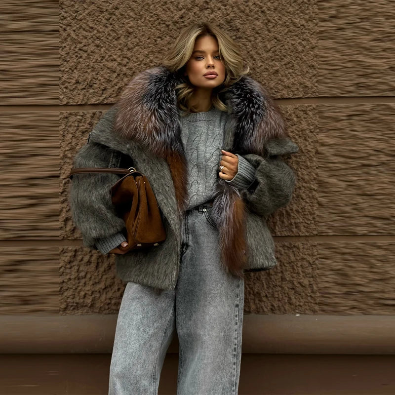 Vintage Thicken Faux Fur Woolen Jacket