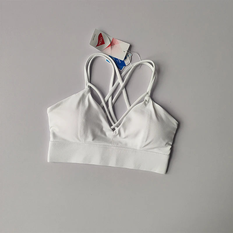 Top/Sutiã Esportivo Feminino  – Antisshock, Anti-Flacidez, Costas Abertas, Sem Aro | Corrida, Yoga, Treino e Uso Diário