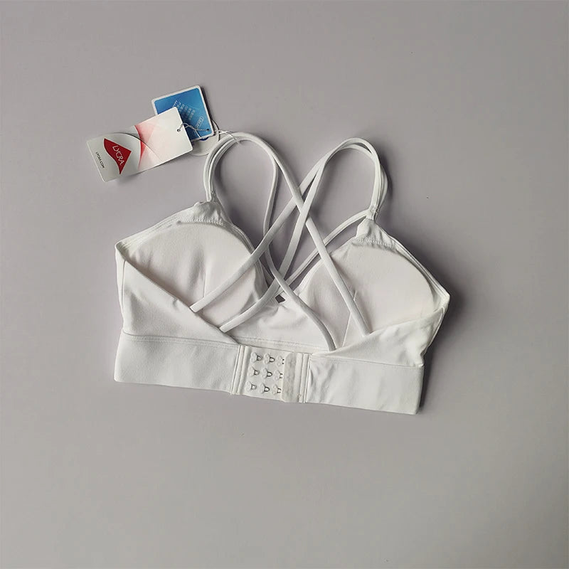 Top/Sutiã Esportivo Feminino  – Antisshock, Anti-Flacidez, Costas Abertas, Sem Aro | Corrida, Yoga, Treino e Uso Diário