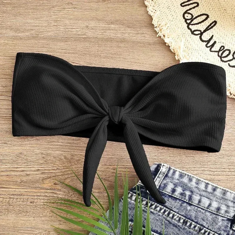 Biquíni Sexy  Top Canelado + Calcinha Asa Delta , Minimalista, Arrasador