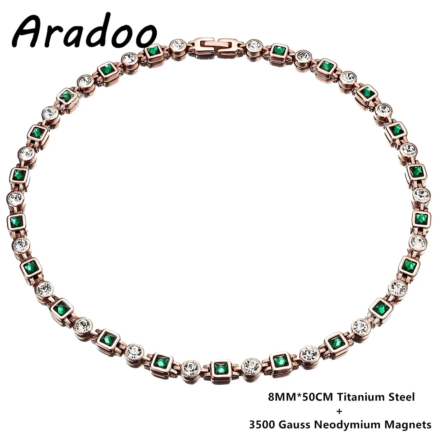 ARADOO Affordable Luxury Style Titanium Steel Necklace for Women with Crystal Cubic Zirconia Collar Jewelry Gifts