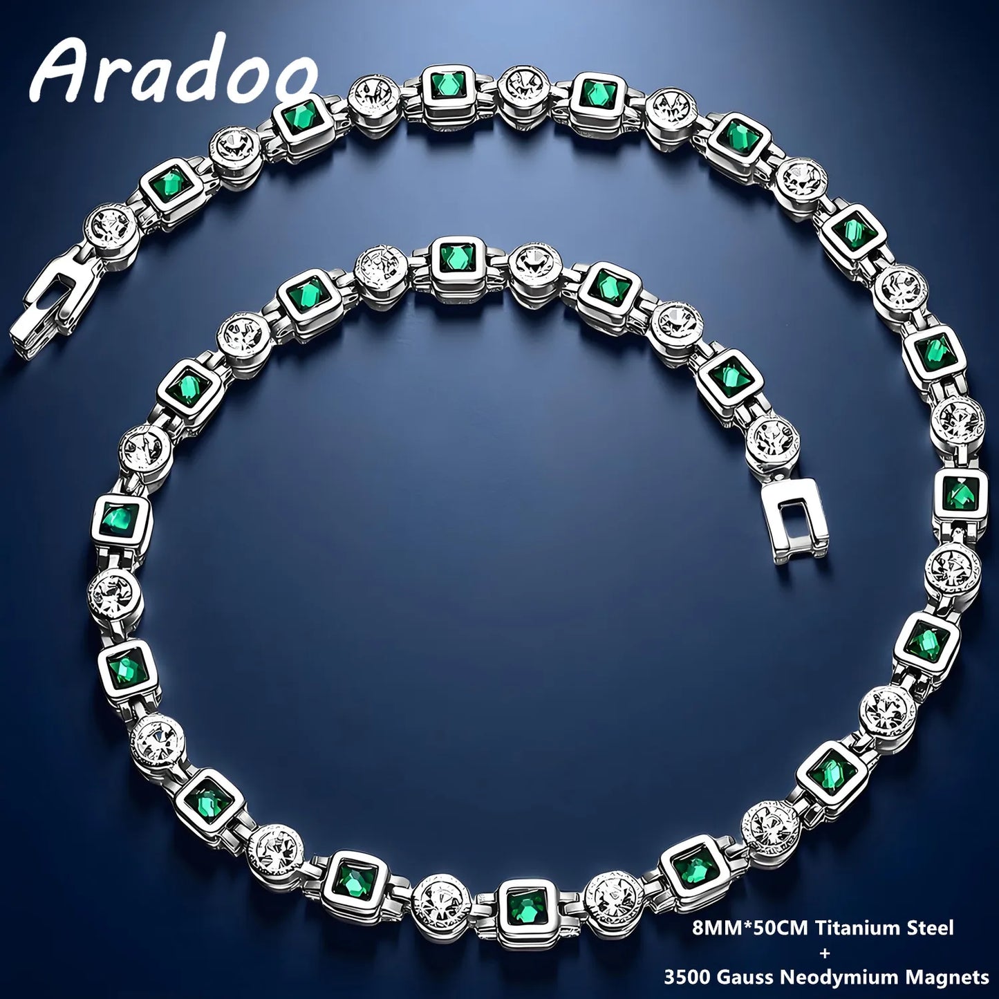 ARADOO Affordable Luxury Style Titanium Steel Necklace for Women with Crystal Cubic Zirconia Collar Jewelry Gifts