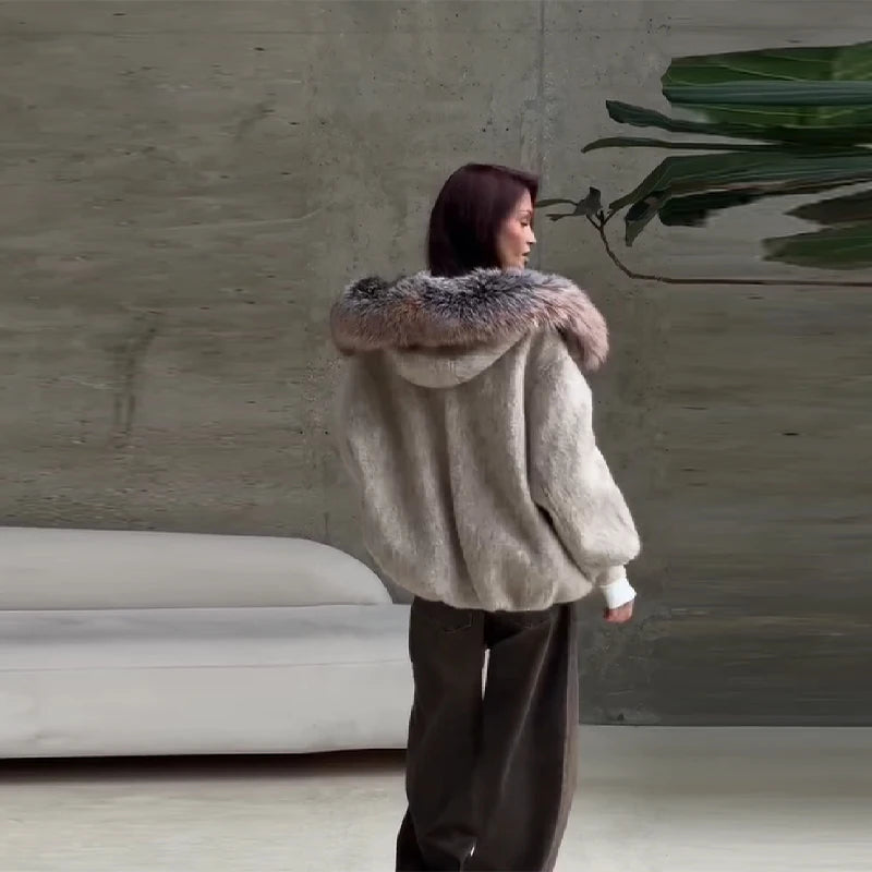 Vintage Thicken Faux Fur Woolen Jacket