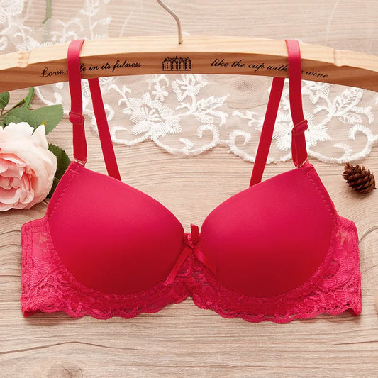 Sutiã Push-Up de Renda Feminino – Lingerie Sexy com Bojo Realçador | Ideal para Seios Pequenos, Confortável