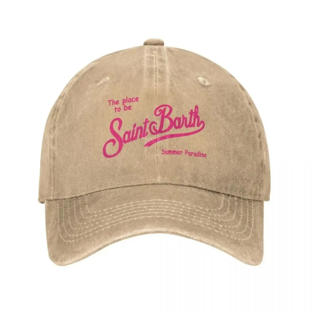Boné Unissex Estilo Baseball S-Saint B-Barth – Snapback Ajustável em Algodão