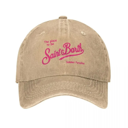 Boné Unissex Estilo Baseball S-Saint B-Barth – Snapback Ajustável em Algodão