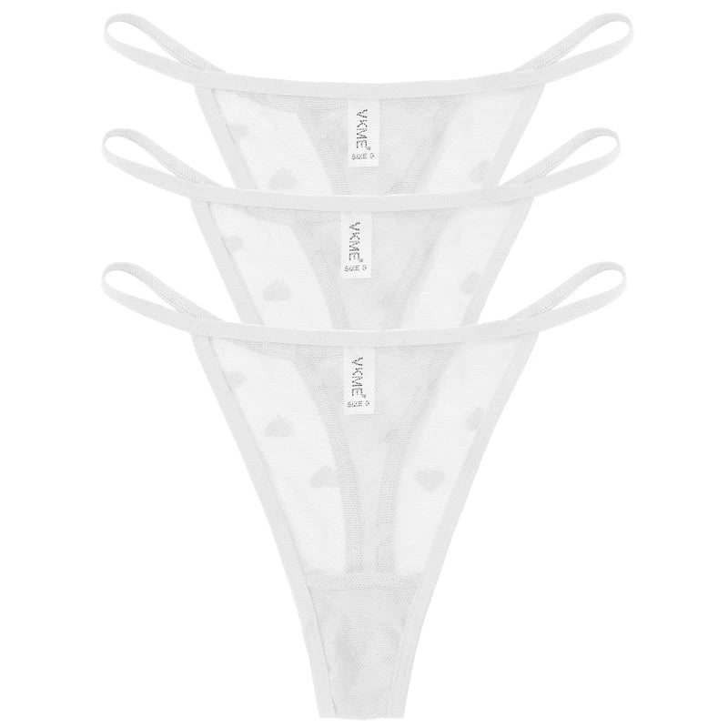 Esse kit com 3 calcinhas fio dental em renda transparente é a escolha certa para quem ama lingerie sexy, leve e confortável.