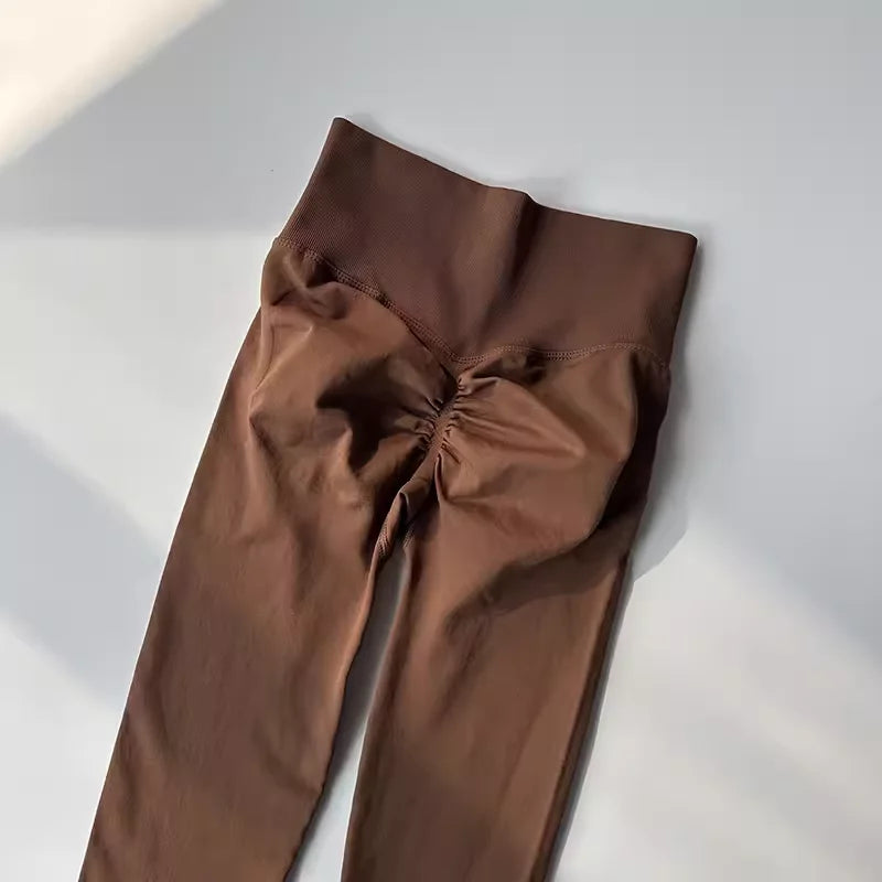 Leggings de Yoga Femininas Sem Costura – Cintura Alta com Efeito Push-Up e Alta Elasticidade