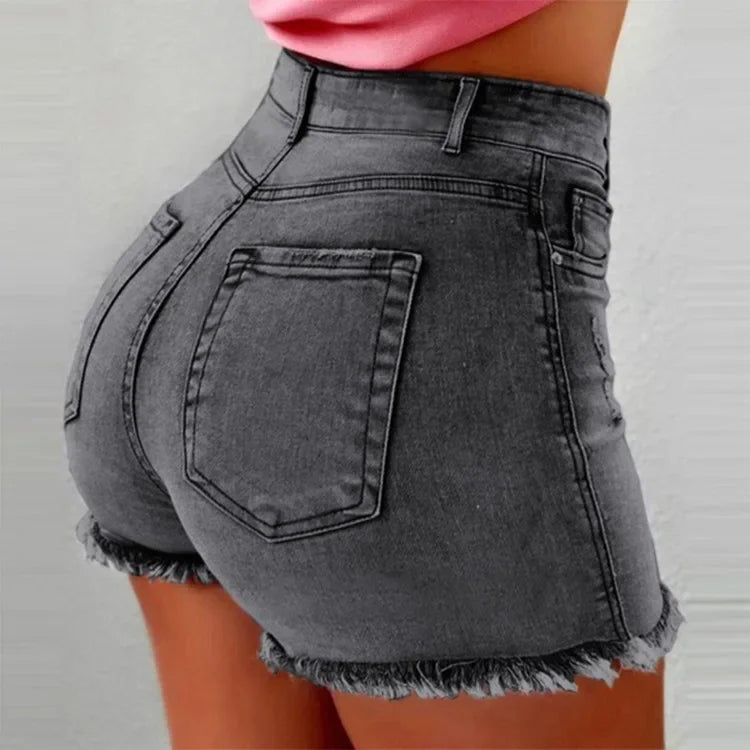 Short Jeans Feminino Cintura Alta com Elastano