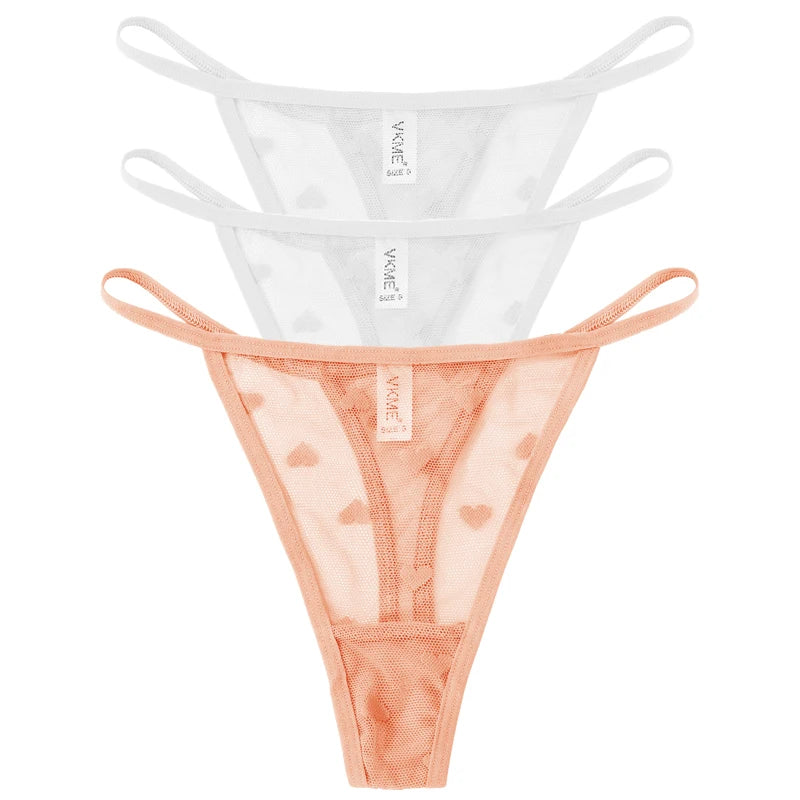 Esse kit com 3 calcinhas fio dental em renda transparente é a escolha certa para quem ama lingerie sexy, leve e confortável.