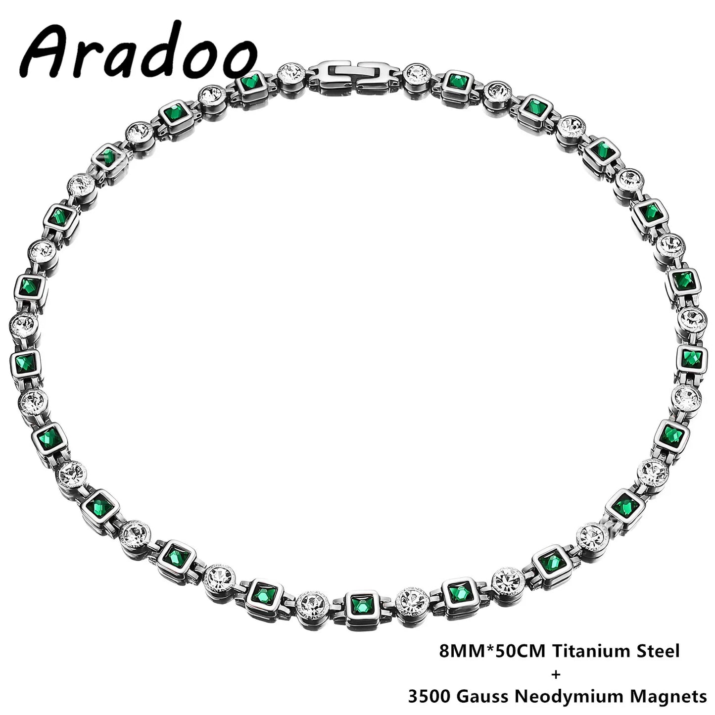 ARADOO Affordable Luxury Style Titanium Steel Necklace for Women with Crystal Cubic Zirconia Collar Jewelry Gifts