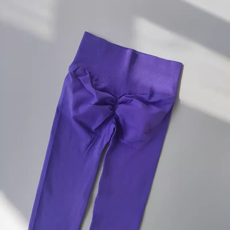 Leggings de Yoga Femininas Sem Costura – Cintura Alta com Efeito Push-Up e Alta Elasticidade